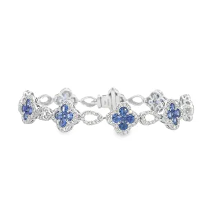 Diamond and Sapphire Clover Bracelet