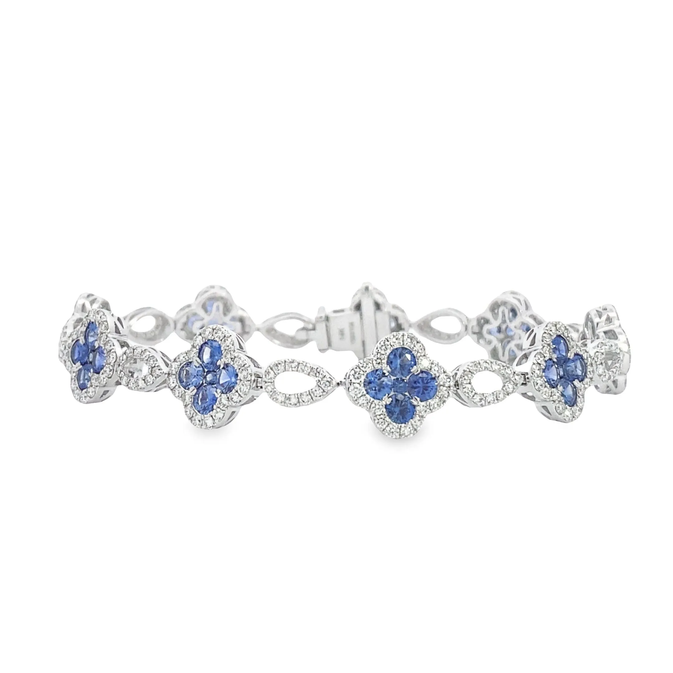Diamond and Sapphire Clover Bracelet