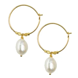 EARRING HOOP PEARL GRACE