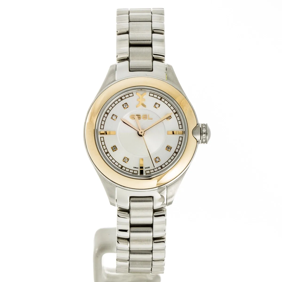 Ebel Onde Watch SS/RG Silver Dial Diamonds 30mm Quartz (FINAL SALE)