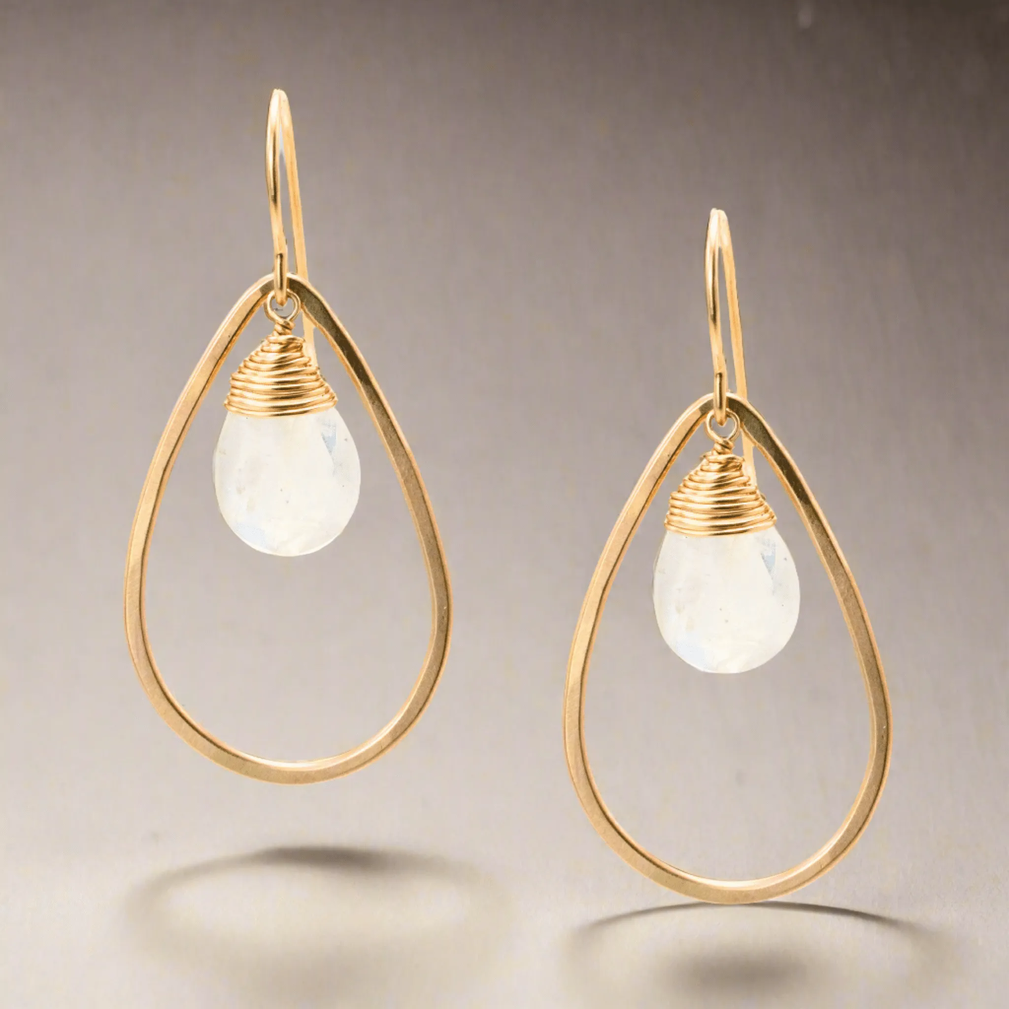 Faceted Moonstone Earring