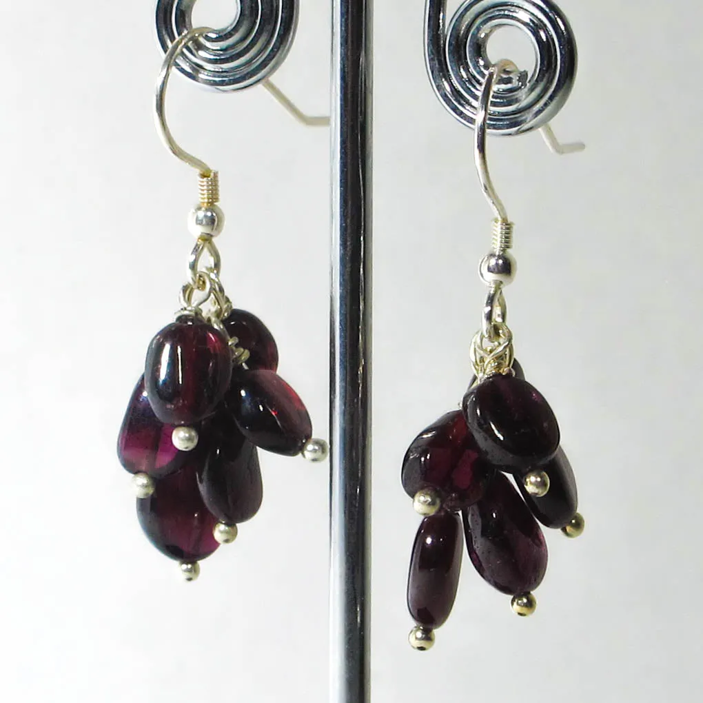 Garnet Multi-Gemstone Drop Earrings