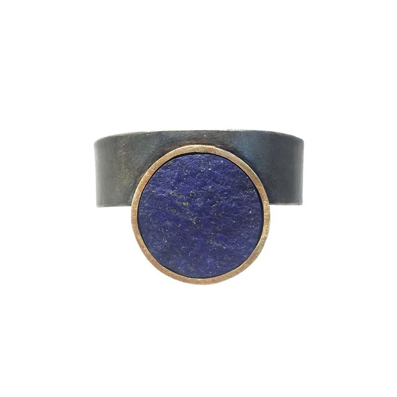 Gemma López - Round Lapis Lazuli Silver Bracelet