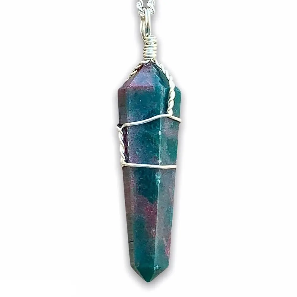 Gemstone Double Point Pendant Necklace