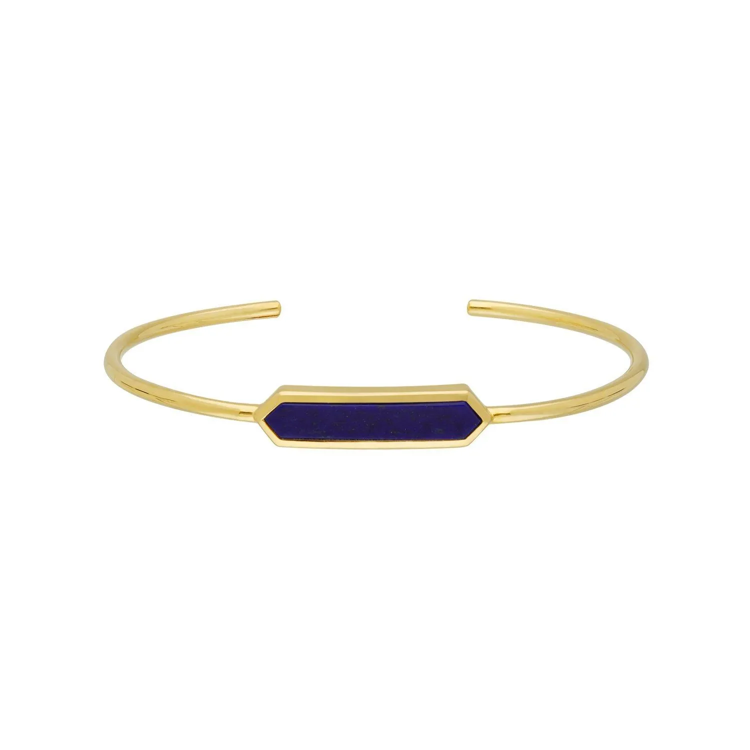 Geometrischer Prisma Lapislazuli Armreif in Vergoldetem Sterling Silber