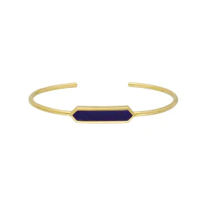Geometrischer Prisma Lapislazuli Armreif in Vergoldetem Sterling Silber