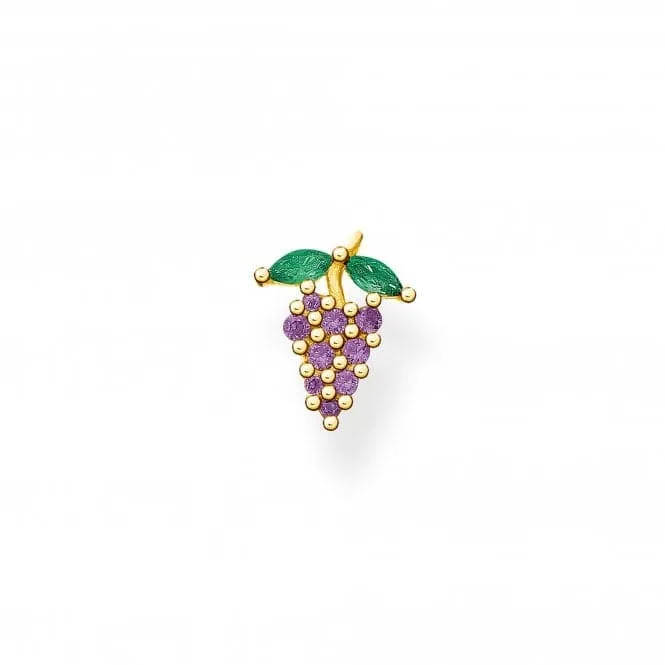 Gold Plated Grapes Single Ear Stud H2189-472-7