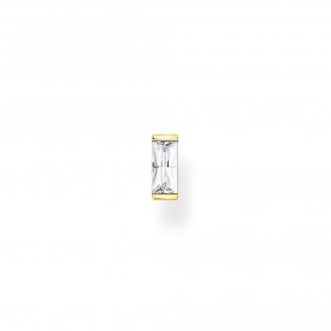 Gold Plated Zirconia White Stone Single Ear Stud H2185-414-14