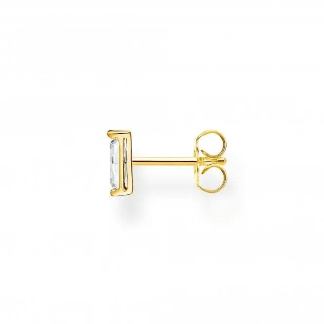 Gold Plated Zirconia White Stone Single Ear Stud H2185-414-14