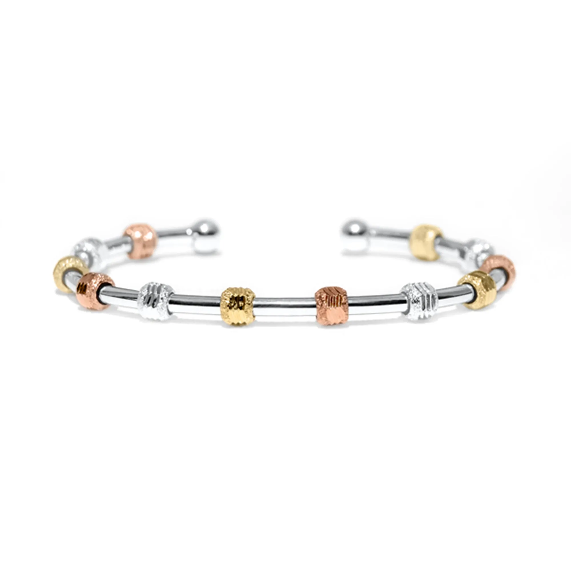 Golf Goddess Gift Set - Silver Tricolor Stroke Counter Bracelet and Crystal Cluster Earrings