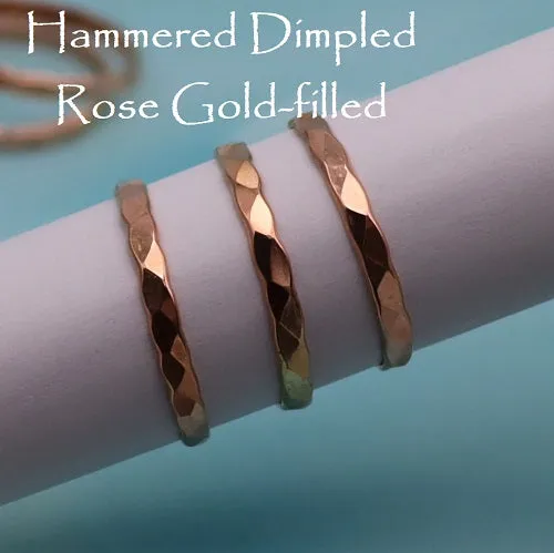 Hammered Dimpled Rose Gold-Filled Ring