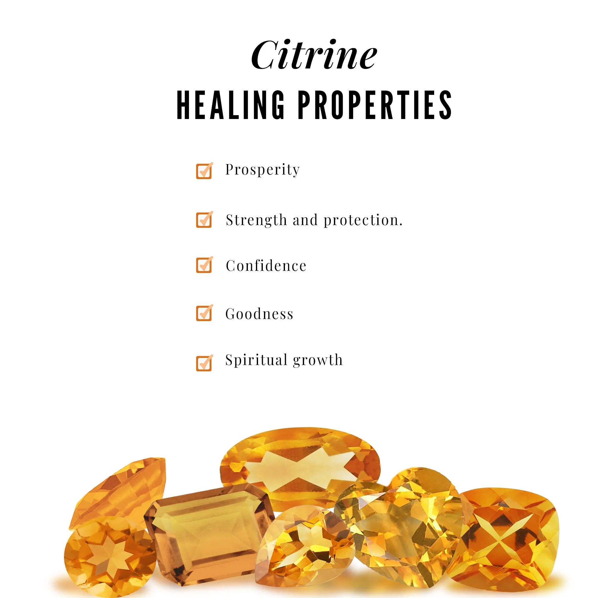 Heart Shape Citrine Drop Pendant Necklace with Diamond