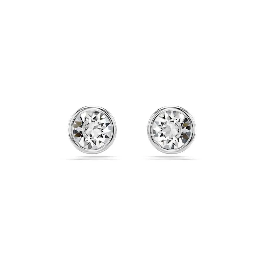 Imber Rhodium Plated Round Cut Stud Earrings 5696073