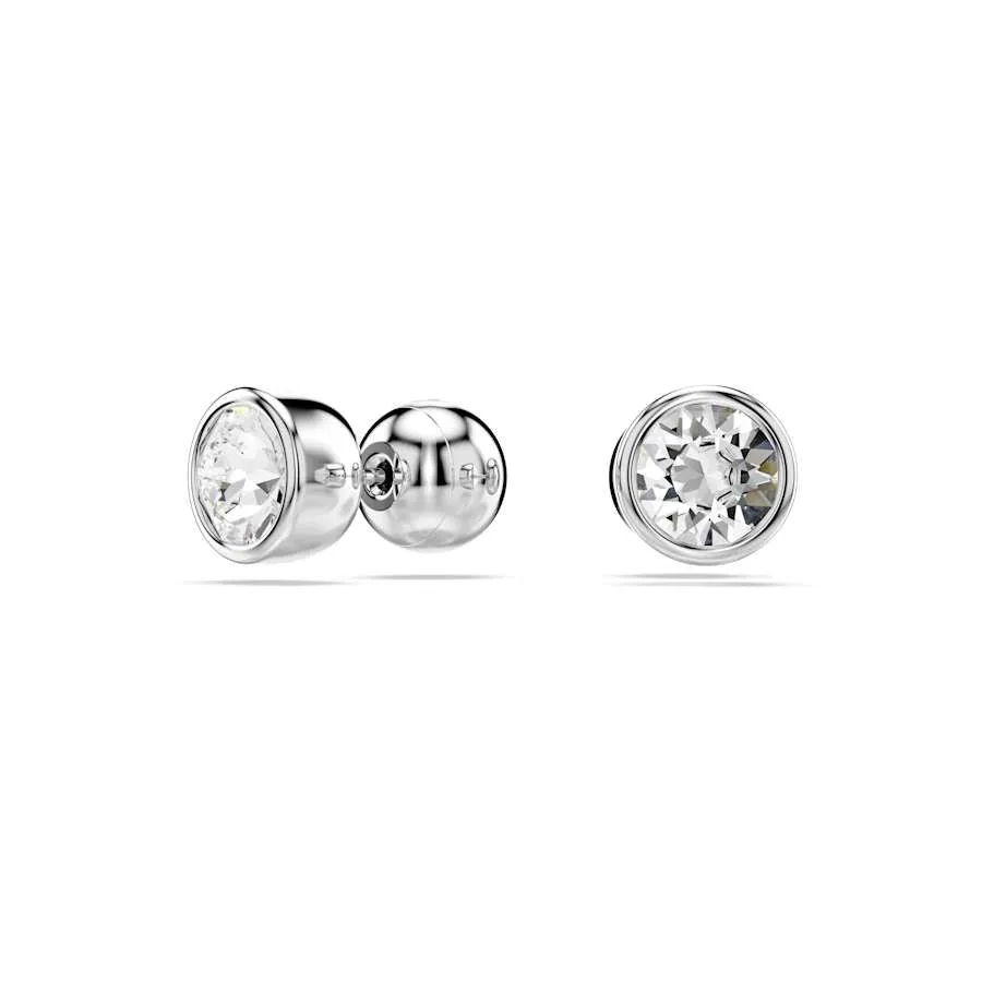 Imber Rhodium Plated Round Cut Stud Earrings 5696073