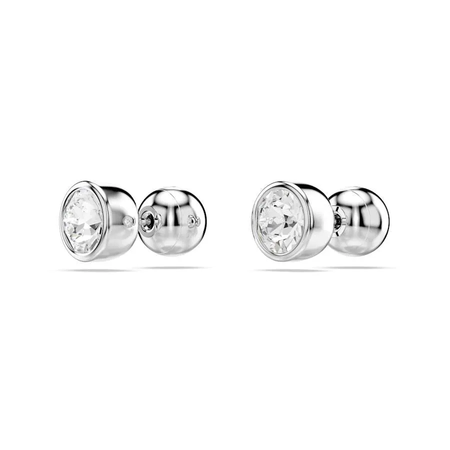 Imber Rhodium Plated Round Cut Stud Earrings 5696073