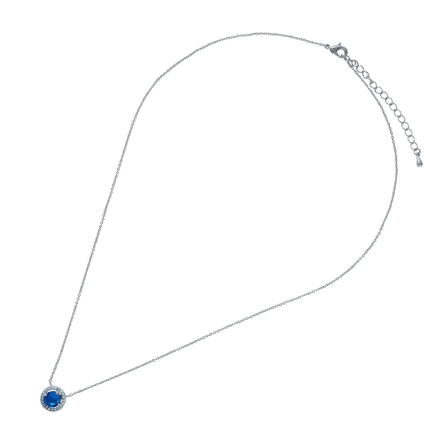 Isla Sapphire Round Halo Pendant –10mm | 1.2ct