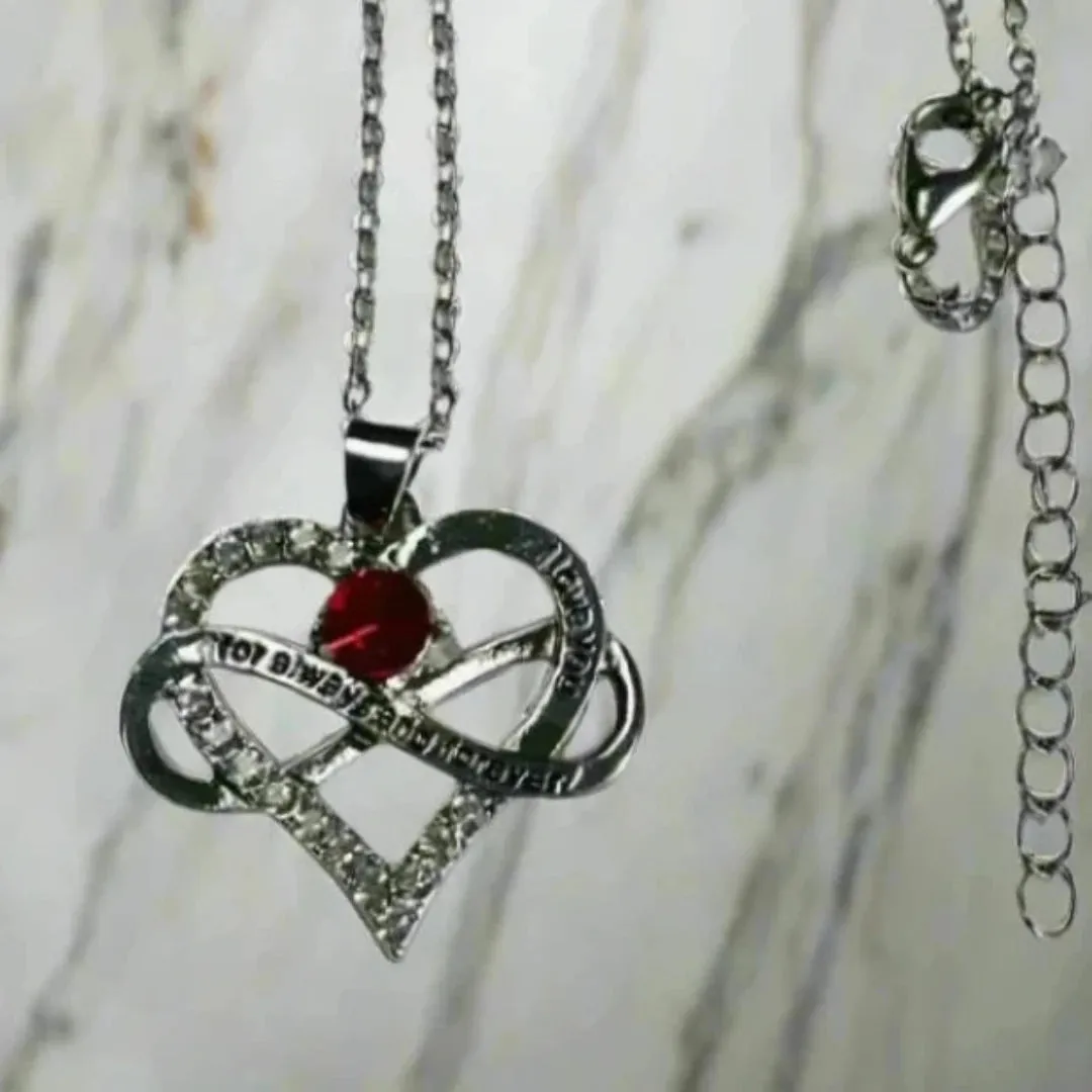 January birthstone Red Garnet Necklace