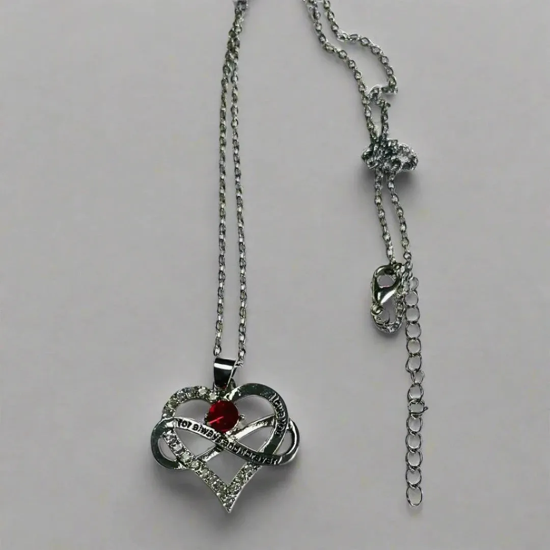 January birthstone Red Garnet Necklace