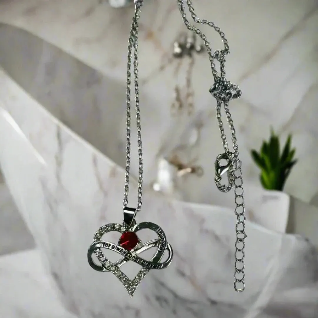 January birthstone Red Garnet Necklace