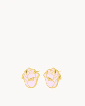 June Birth Flower Studs, Rose