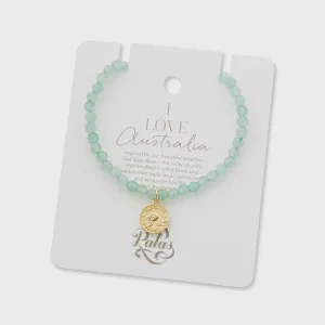 Kangaroo penny charm aventurine bracelet