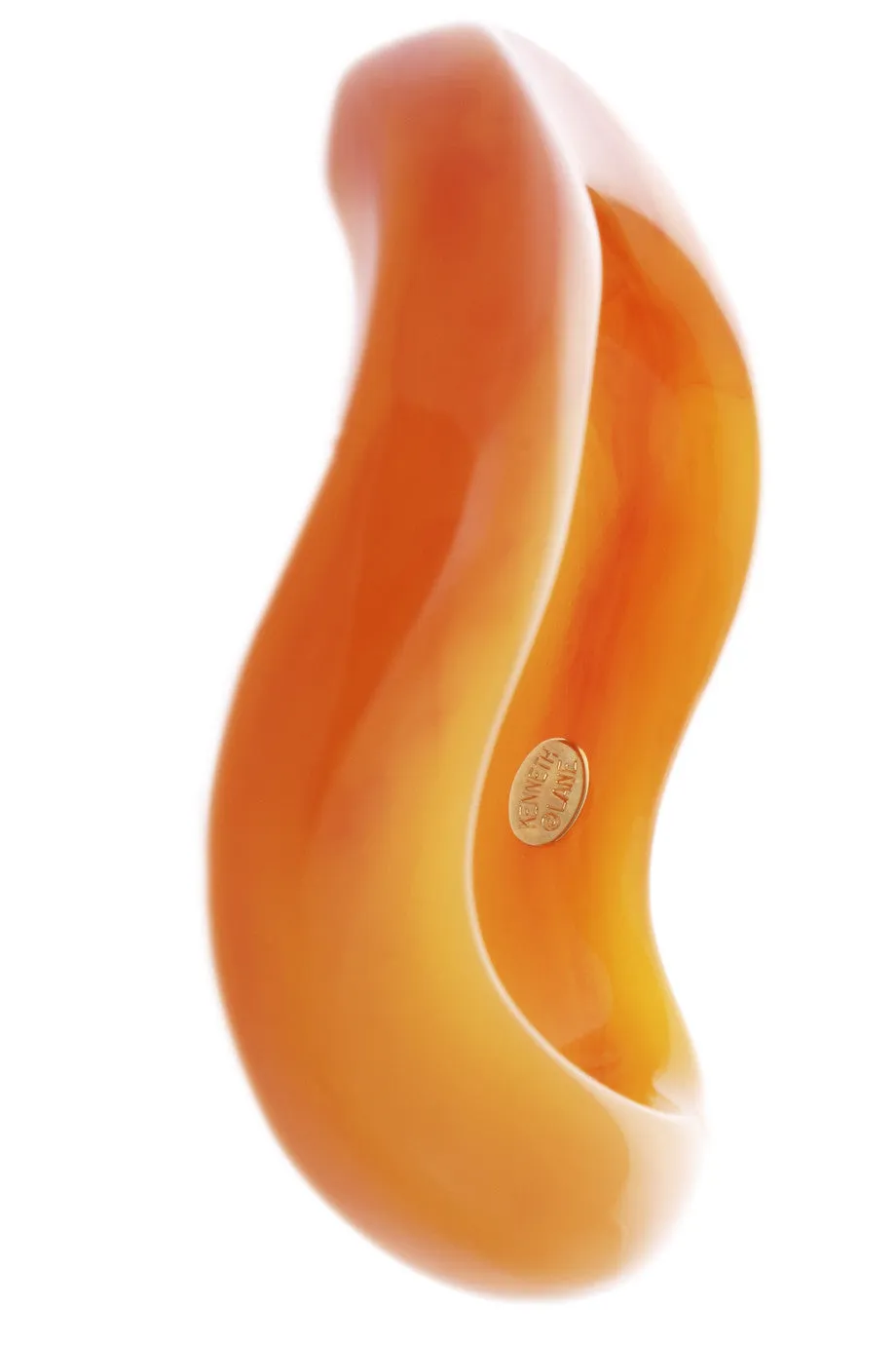 KENNETH JAY LANE AMBER Resin Wavy Bangle