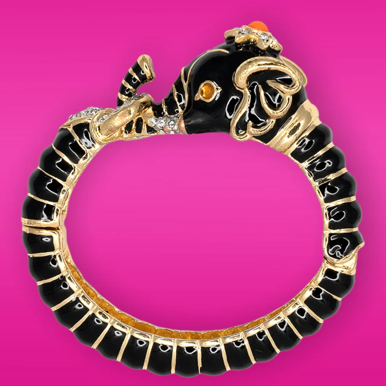 Kenneth Jay Lane Black Elephant Bracelet