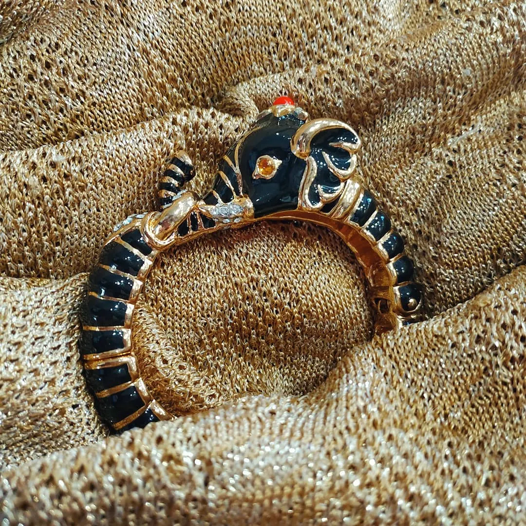 Kenneth Jay Lane Black Elephant Bracelet