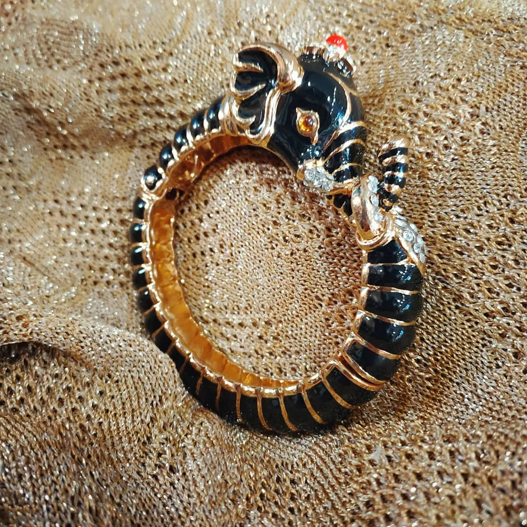 Kenneth Jay Lane Black Elephant Bracelet