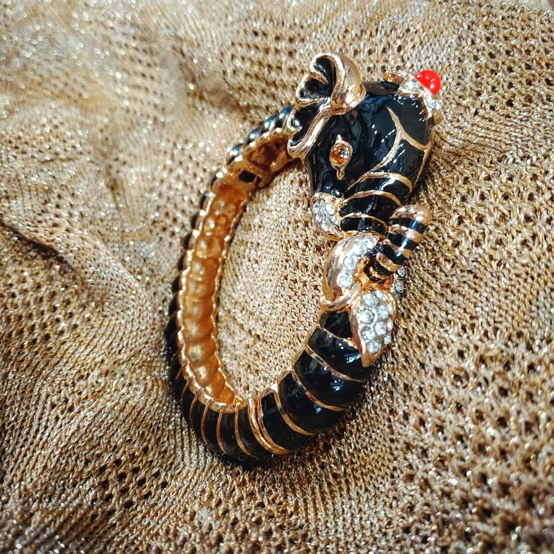 Kenneth Jay Lane Black Elephant Bracelet