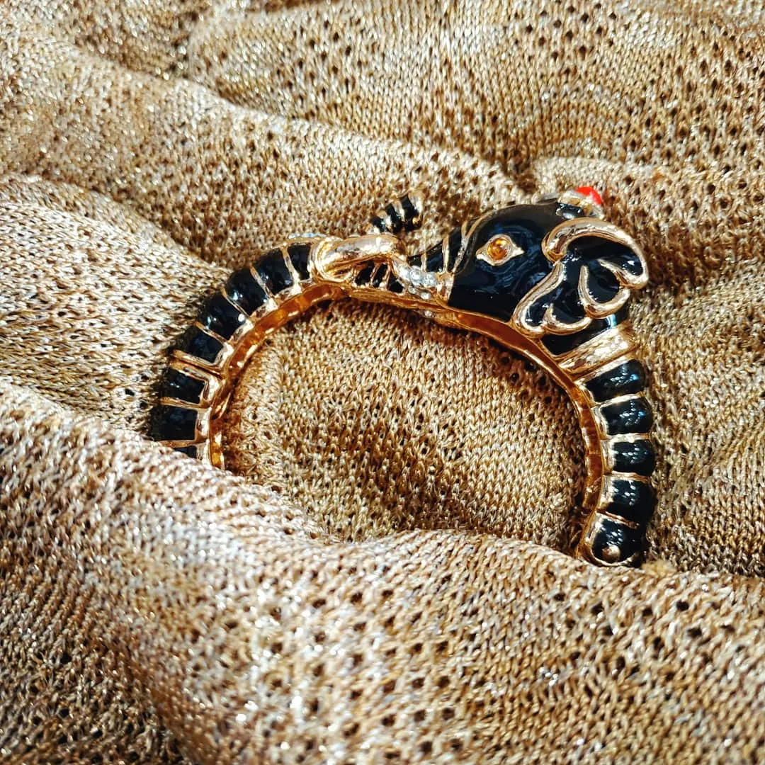 Kenneth Jay Lane Black Elephant Bracelet
