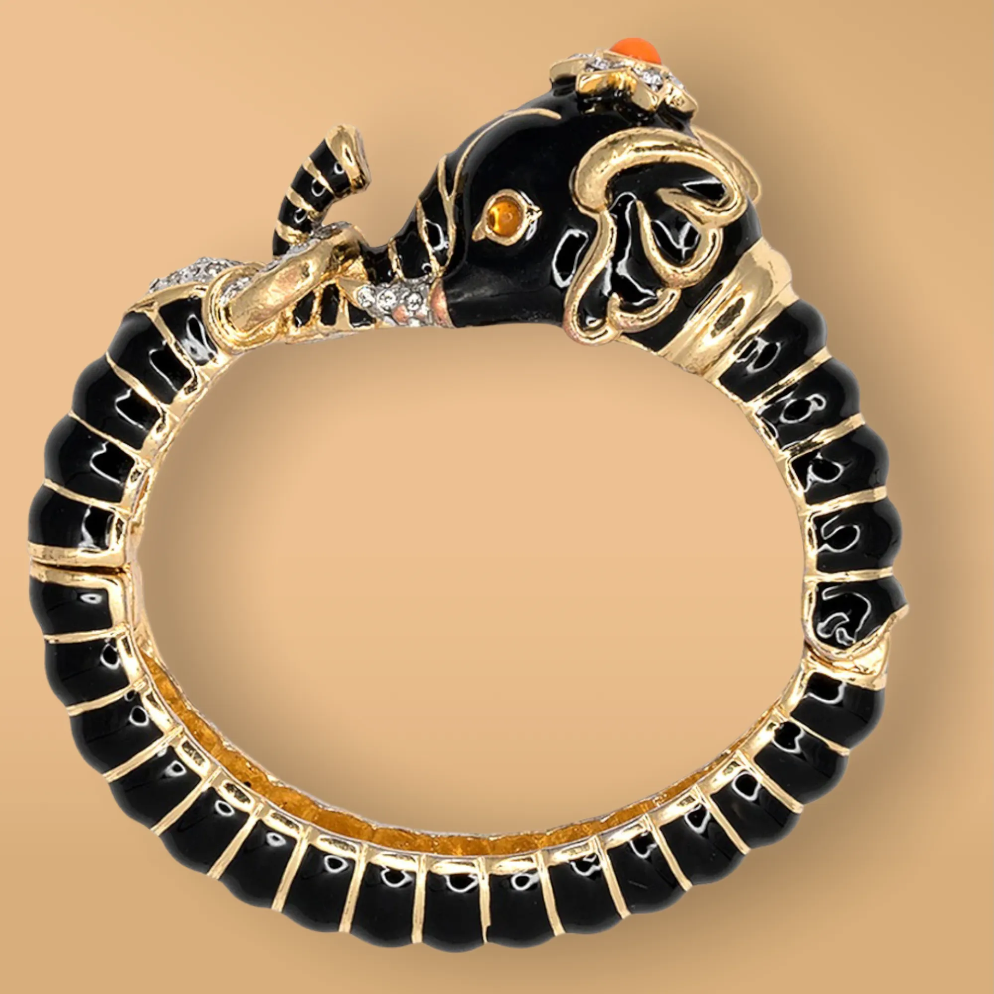 Kenneth Jay Lane Black Elephant Bracelet