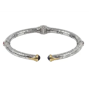 Konstantino Delos Silver and 18K Gold London Blue Topaz Cuff Bracelet