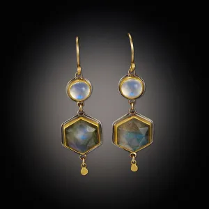 Labradorite and Moonstone Earrings