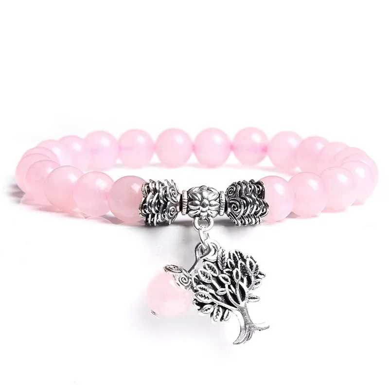 Lapis Lazuli Beads Life Tree Charm Bracelet