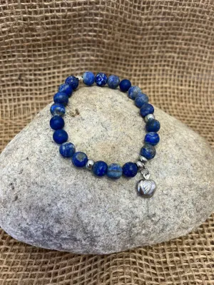 Lapis Lazuli Bracelet with Apple Charm