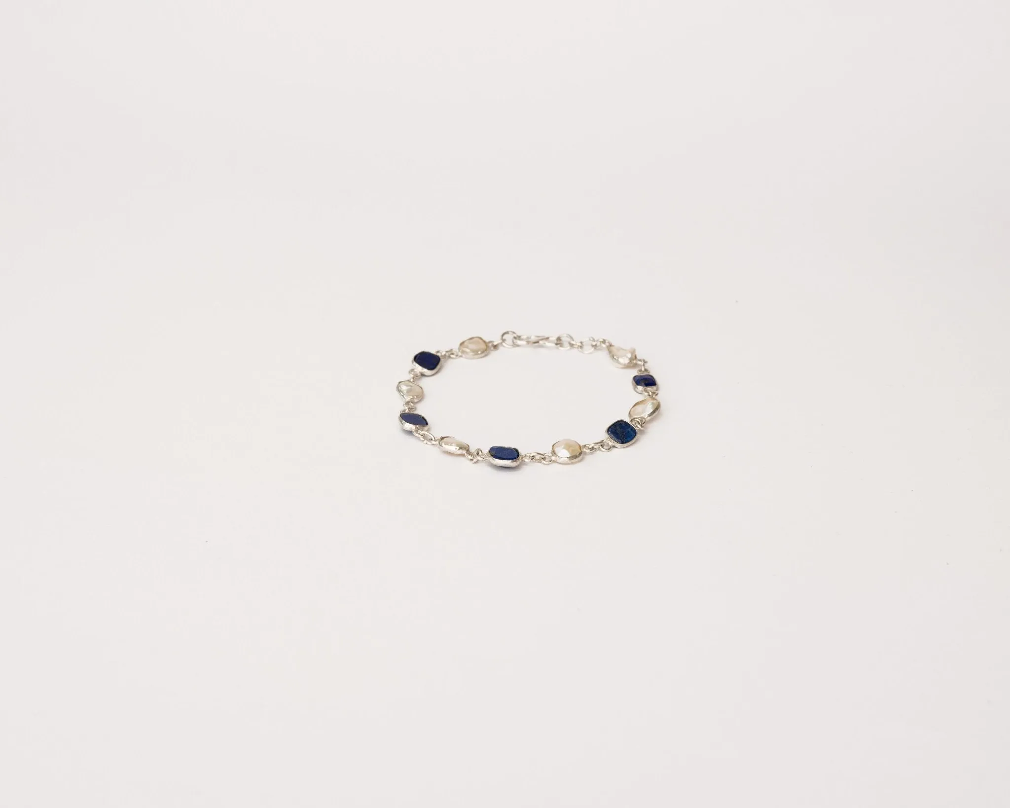 Lapis Lazuli With Pearl Bracelet