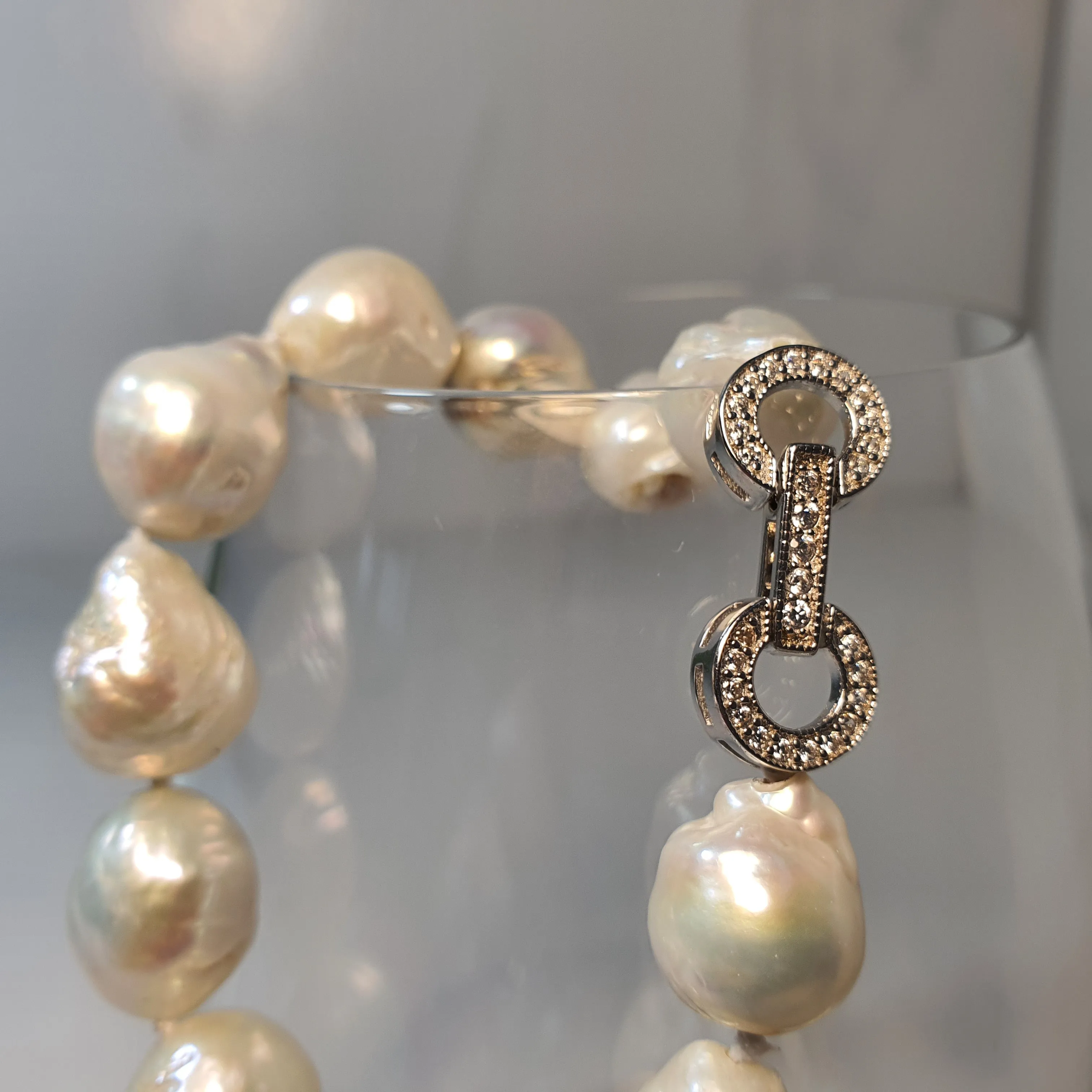 Large Baroque Pearl Bracelet, Sterling Silver