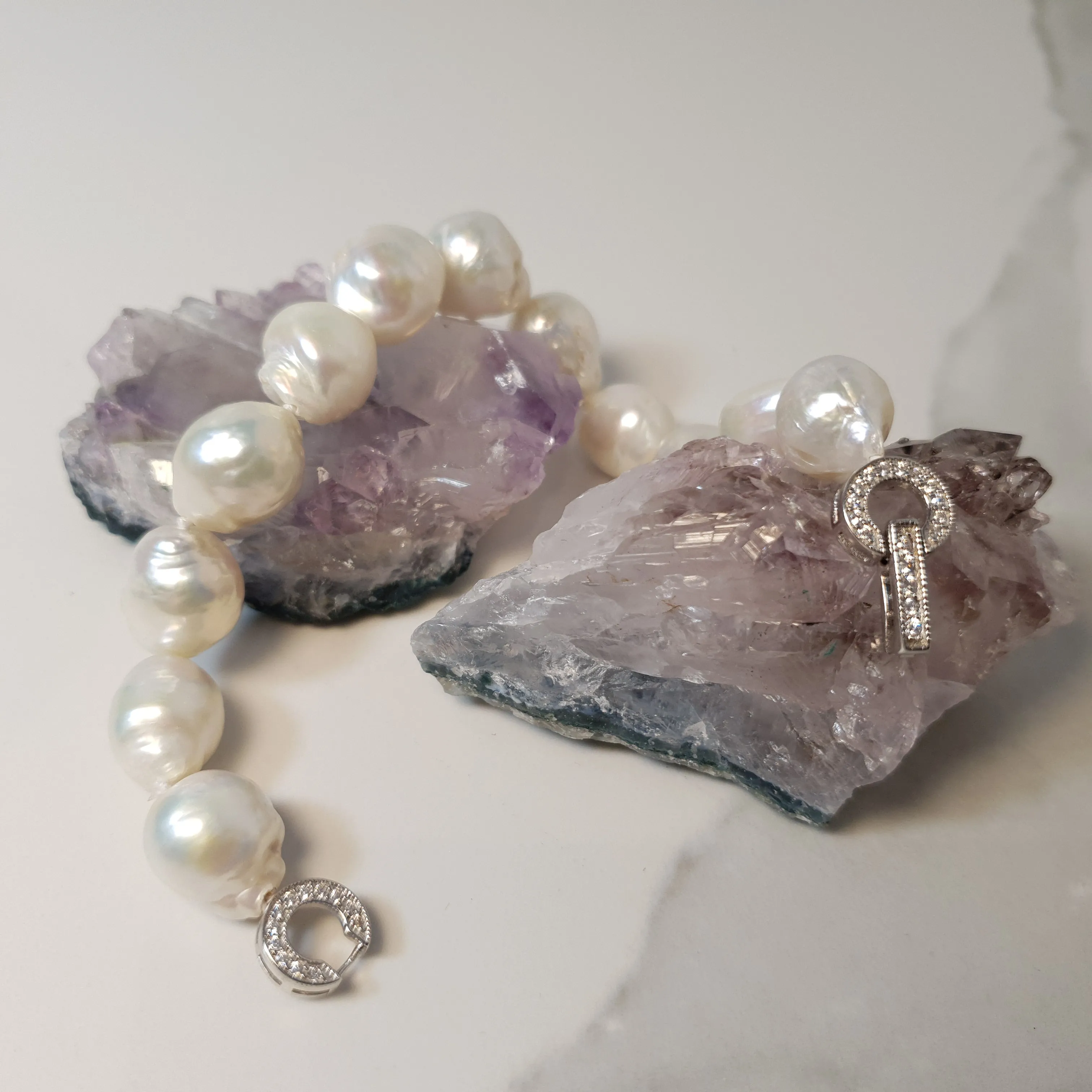 Large Baroque Pearl Bracelet, Sterling Silver