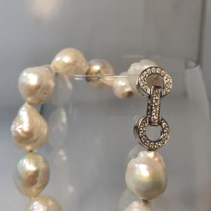 Large Baroque Pearl Bracelet, Sterling Silver