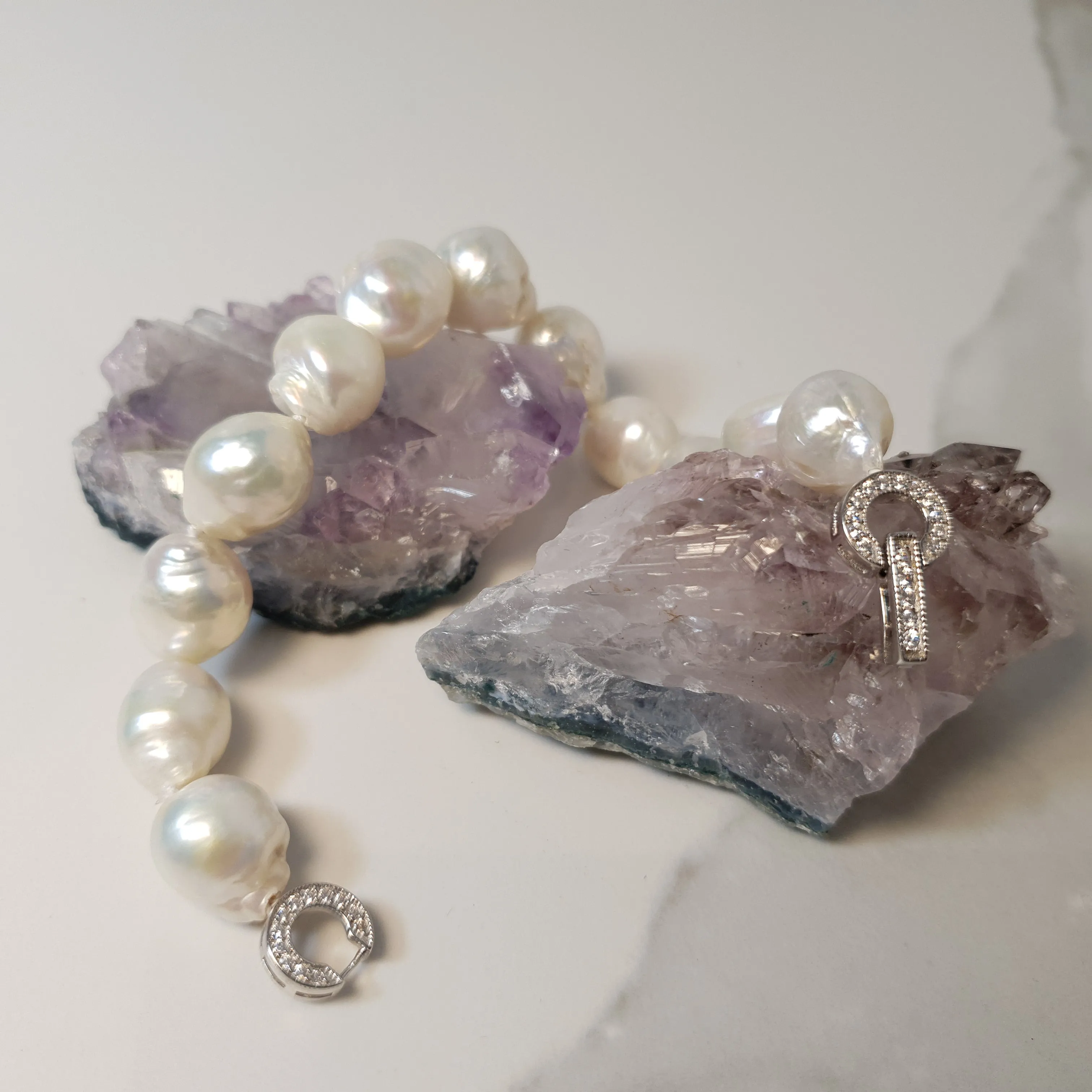 Large Baroque Pearl Bracelet, Sterling Silver