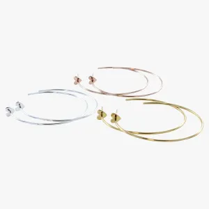 Large Hoop and Heart Earrings in Sterling Silver