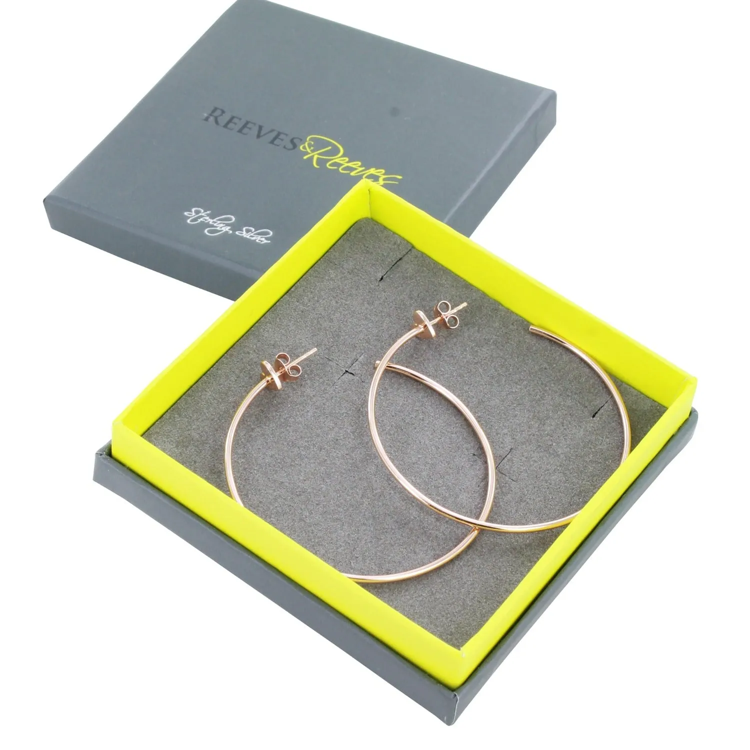 Large Hoop and Heart Earrings in Sterling Silver