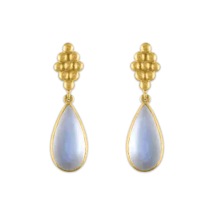 Large Rainbow Moonstone Nona Earrings