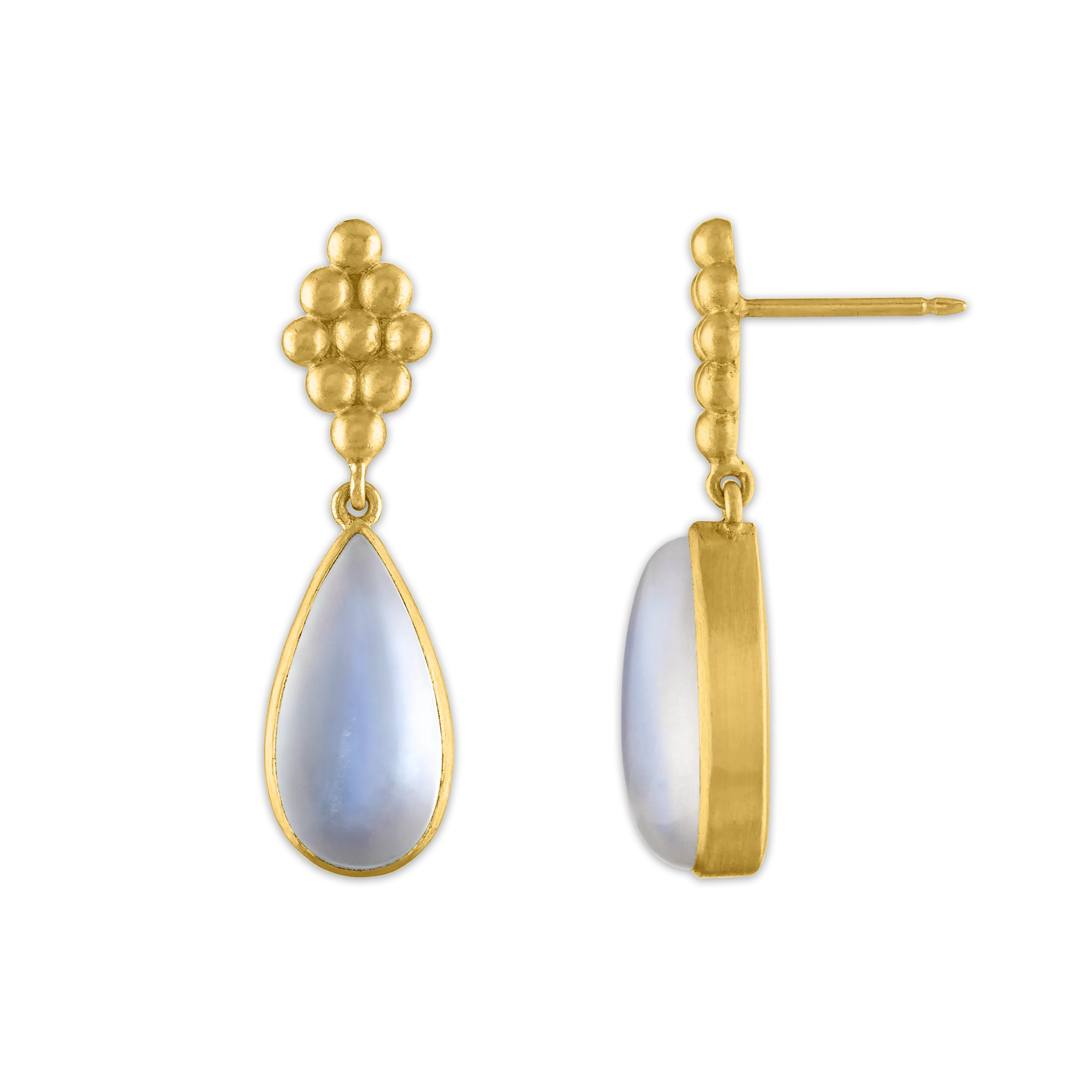 Large Rainbow Moonstone Nona Earrings