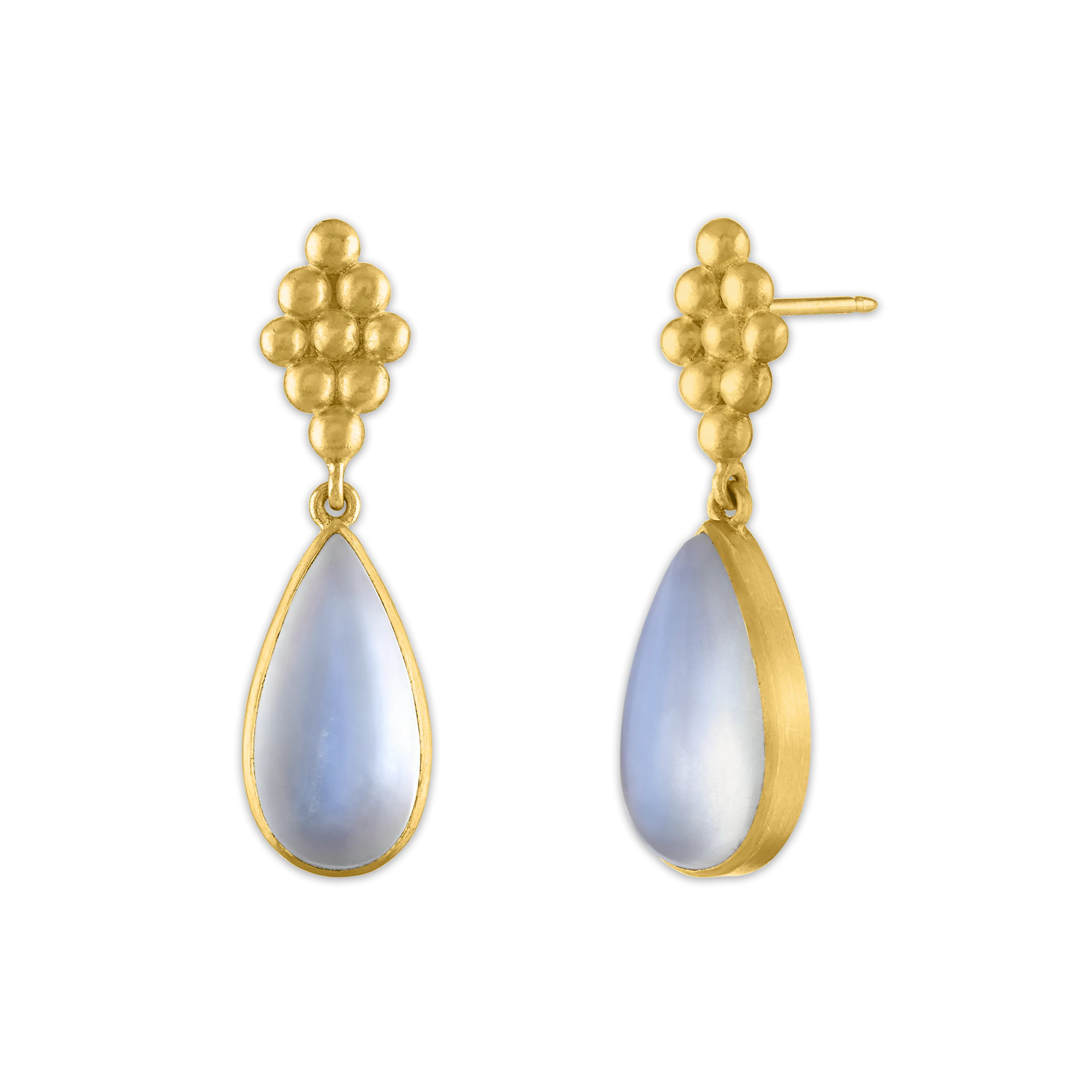 Large Rainbow Moonstone Nona Earrings