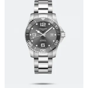 Longines Hydroconquest Stainless Steel Sunray Grey Dial Ceramic Bezel 41mm Automatic