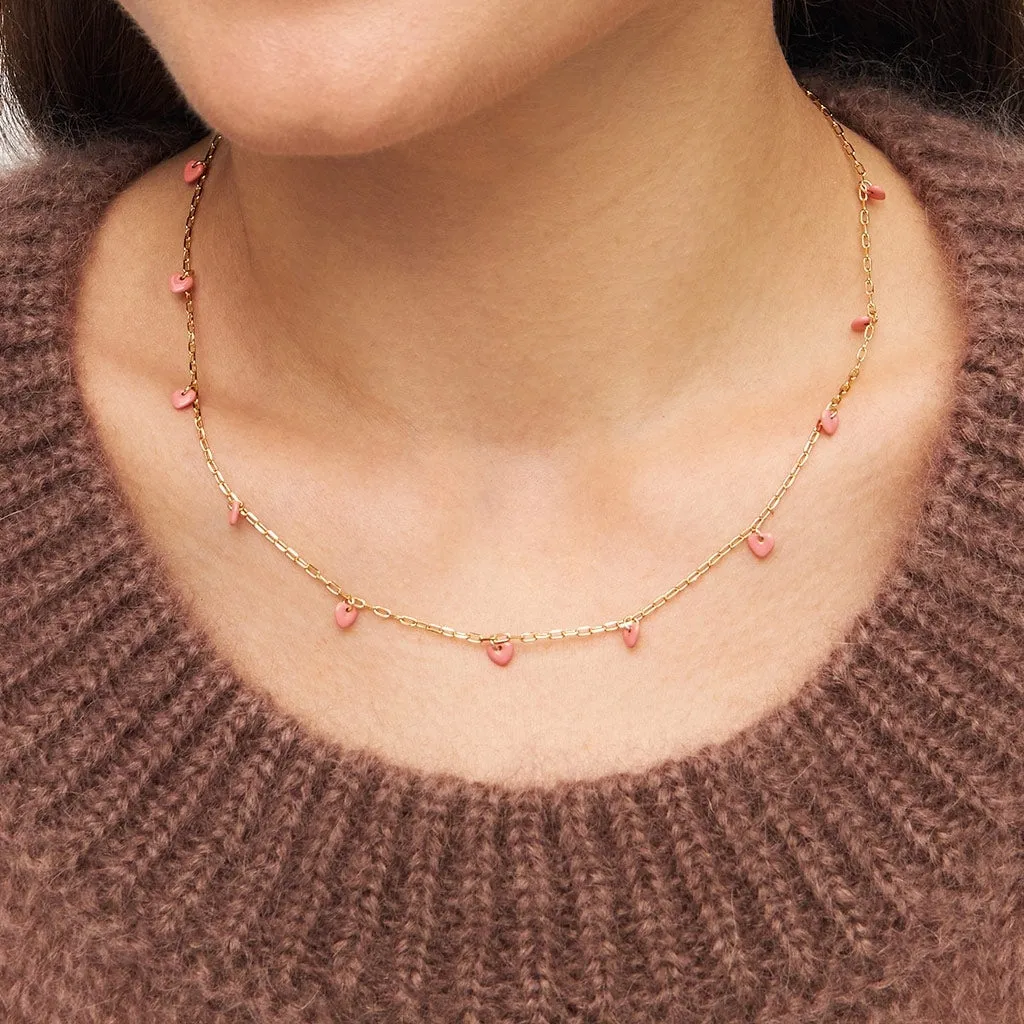 Love U Necklace gold plated - Burnt Coral