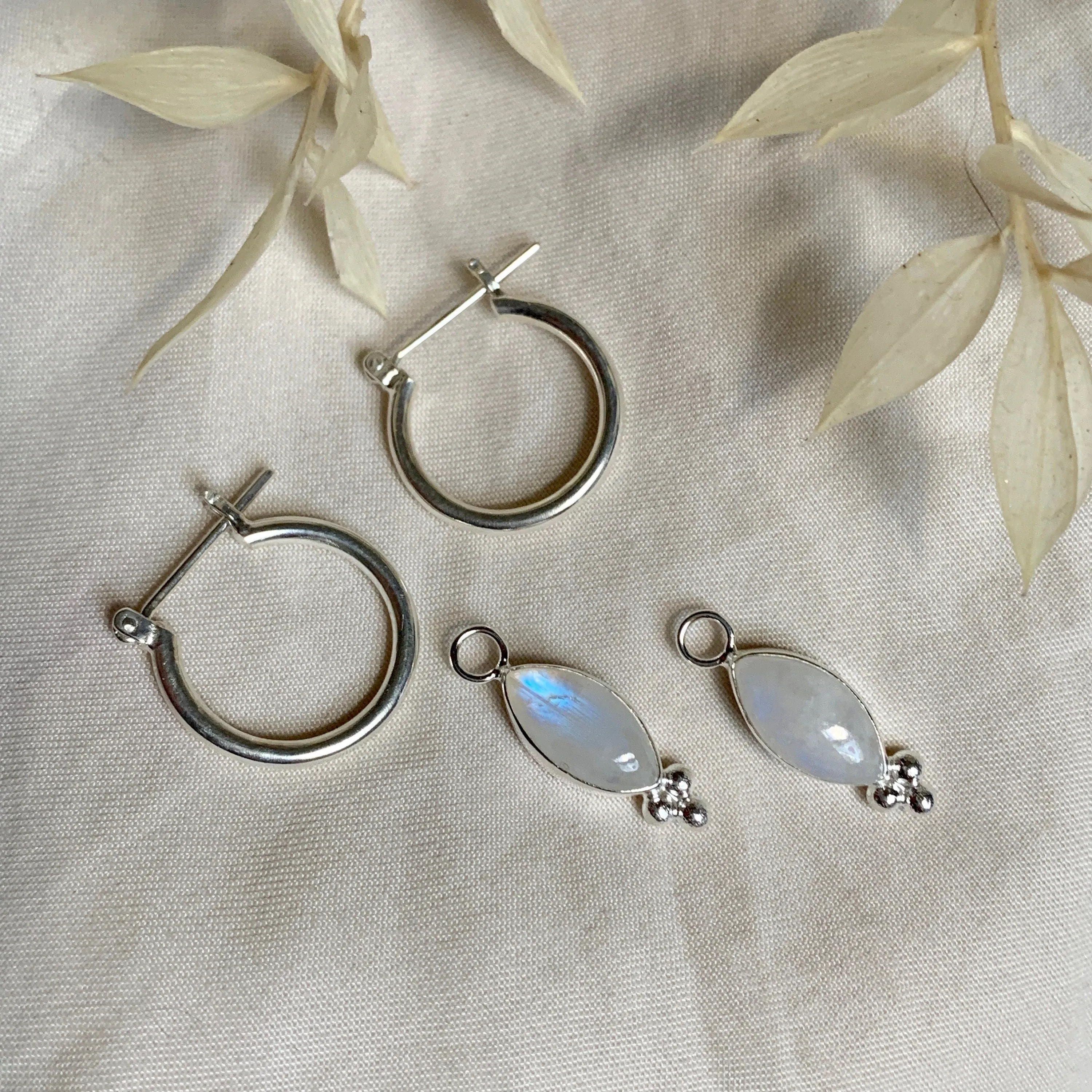 Lover Sterling Silver Rainbow Moonstone Earrings