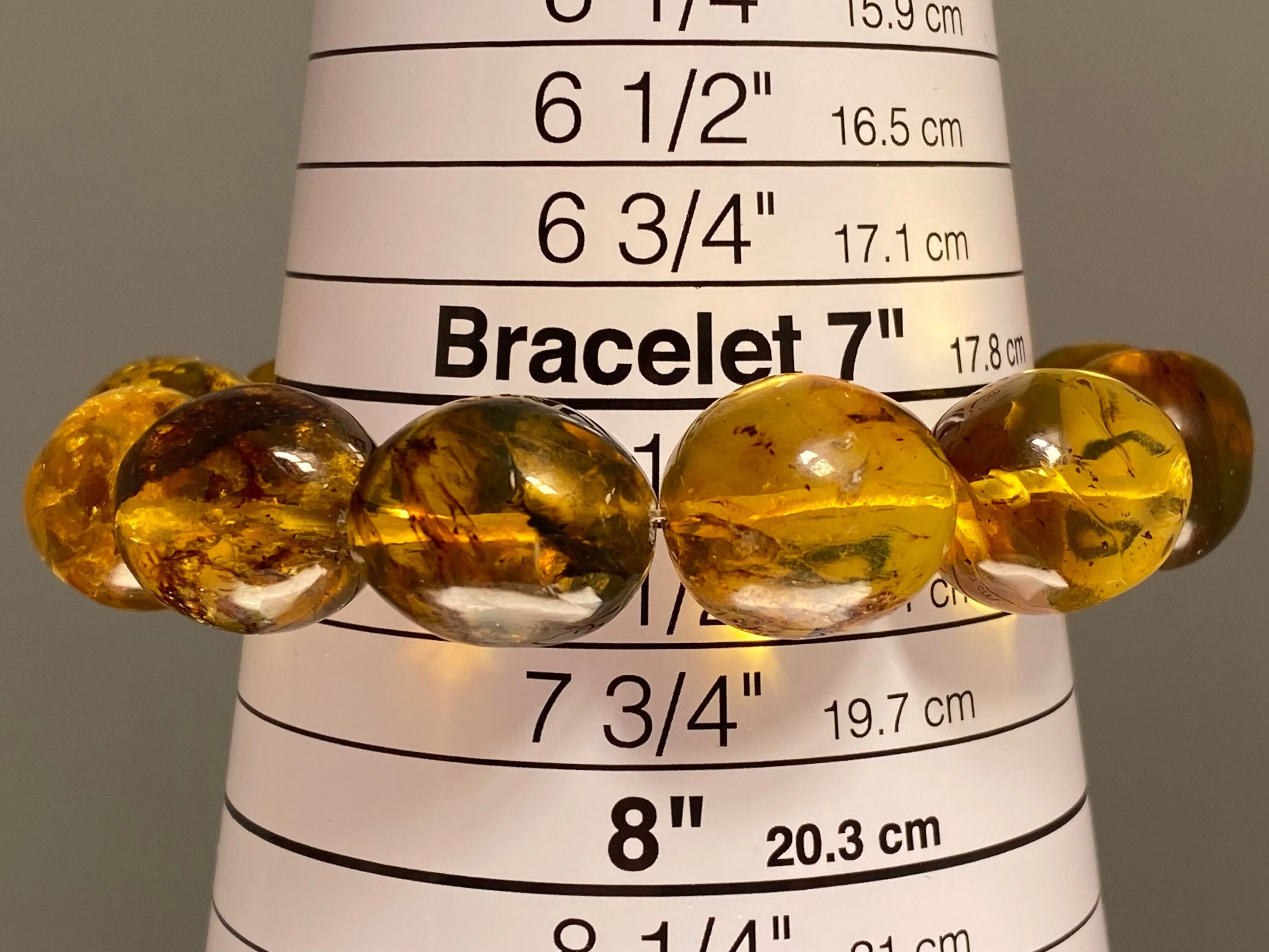 Mexican AMBER Crystal Bracelet - Beaded Bracelet, Handmade Jewelry, Healing Crystals and Stones, 48246